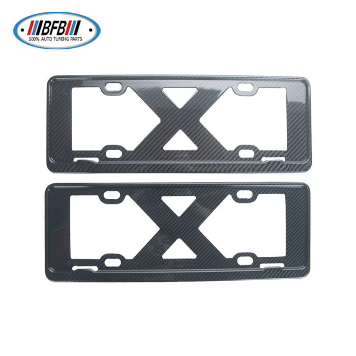 100% Real Carbon Fiber License Plate Frame - For Tesla Model X S 3 Y - Dry Carbon Fiber New National Standard New Energy Carbon Fiber License Plate Frame