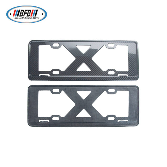 100% Real Carbon Fiber License Plate Frame - For Tesla Model X S 3 Y - Dry Carbon Fiber New National Standard New Energy Carbon Fiber License Plate Frame