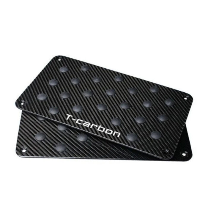 T-carbon 1PCS Heel Foot Mat Pedal Cover Car Floor Pad Car Mat Anti-skid Pedal Black Carbon Fiber Interior Accessories Universal