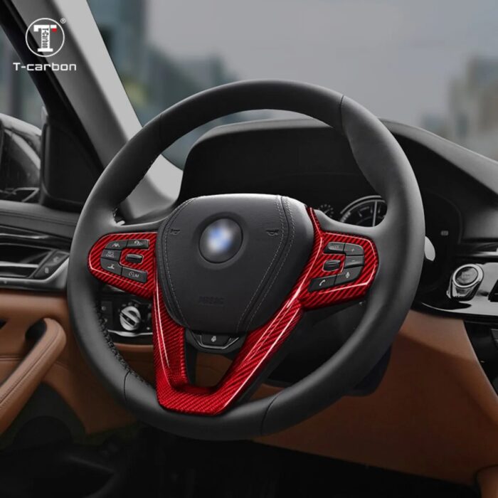 T-carbon Car Steering Wheel Decorative Patch For BMW Carbon Fiber Decorative Accessories Car Interior Accessories