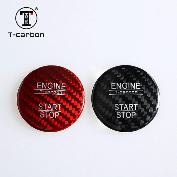 T-carbon Carbon Fiber Car-styling Engine Start Stop Button Cover Cap Trim For Mercedes Benz