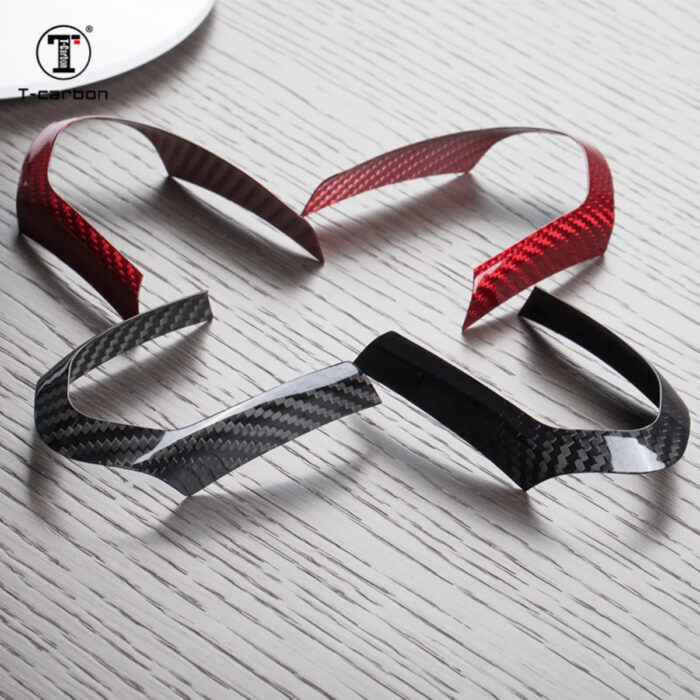 T-carbon Steering Wheel Cover Trims Carbon Fiber Decoration For BMW Car Interior Accessories