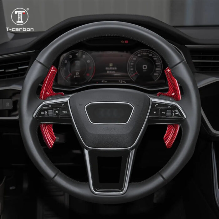 T-carbon Steering Wheel Extension Shift Paddle Shifter For Audi A7 A4 A6 A3L Carbon Fiber Paddle Shift