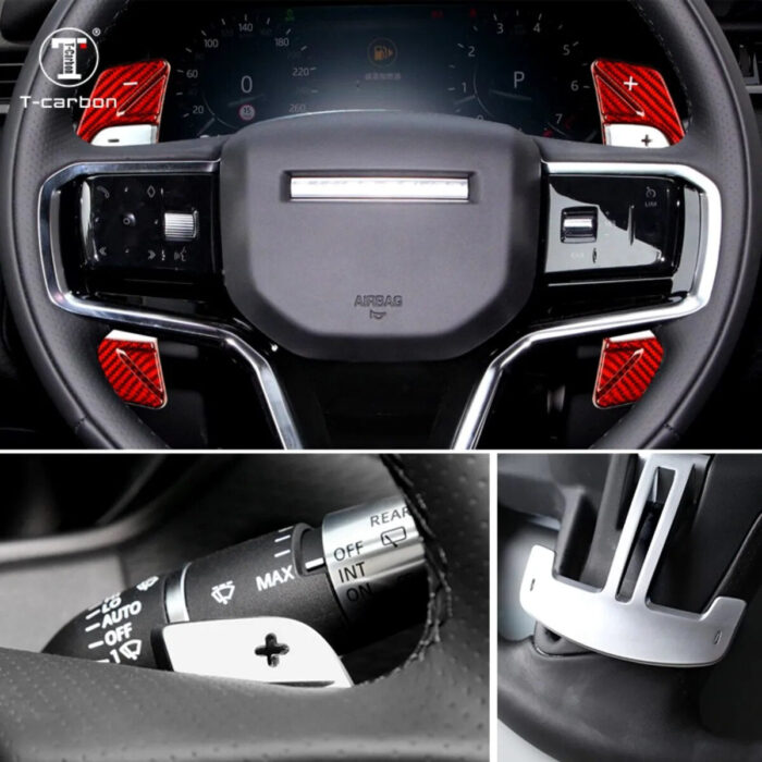 T-carbon Steering Wheel Paddle Shift For Land Rover Range Discovery Sport Evoque Jaguar XE XJ XF Carbon Fiber Paddle Shifter