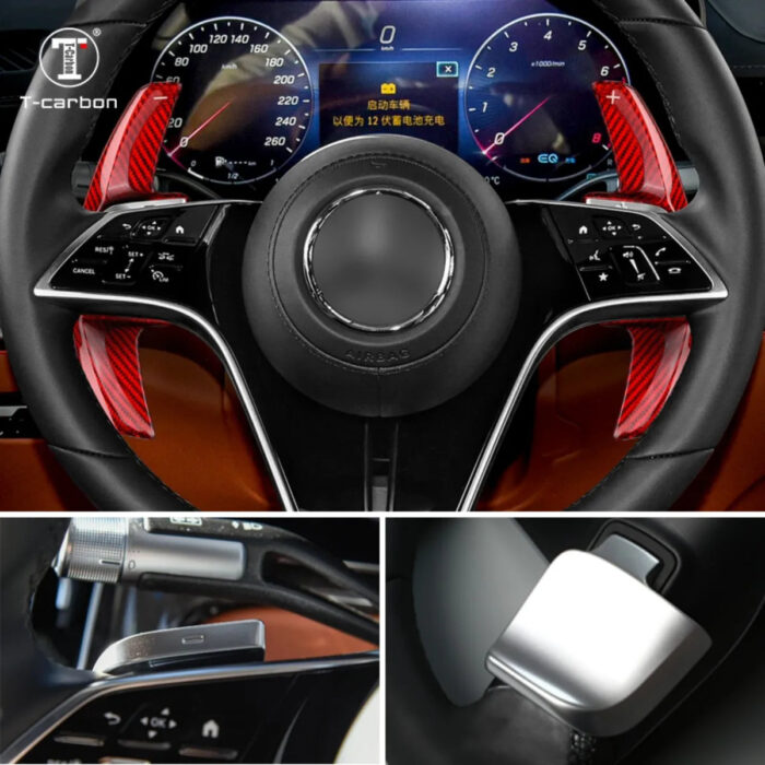 T-carbon Steering Wheel Shift Paddle Shifter For Mercedes Benz A C E S W177 W206 W213 W222 A180 C200 E260 S400