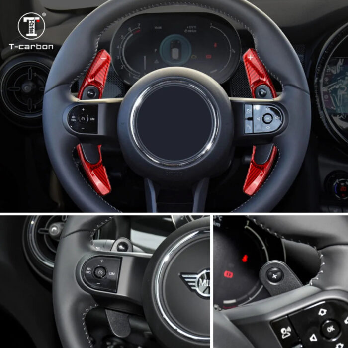 T-carbon Steering Wheel Shift Paddle Shifter For Mini Cooper S ONE JCW Clubman MK3 F54 F55 F56 F57 F60 Carbon Fiber DSG Shift